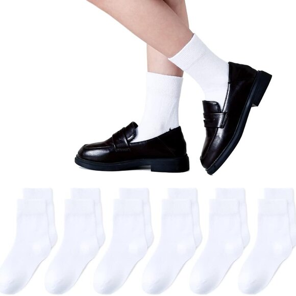 High-Quality Girls Crew Socks - Seamless Cotton Pack in Classic Colors (6 Pack) - Picture 7 of 7